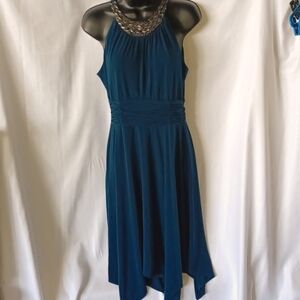 London Times Beautiful dark teal cocktail dress